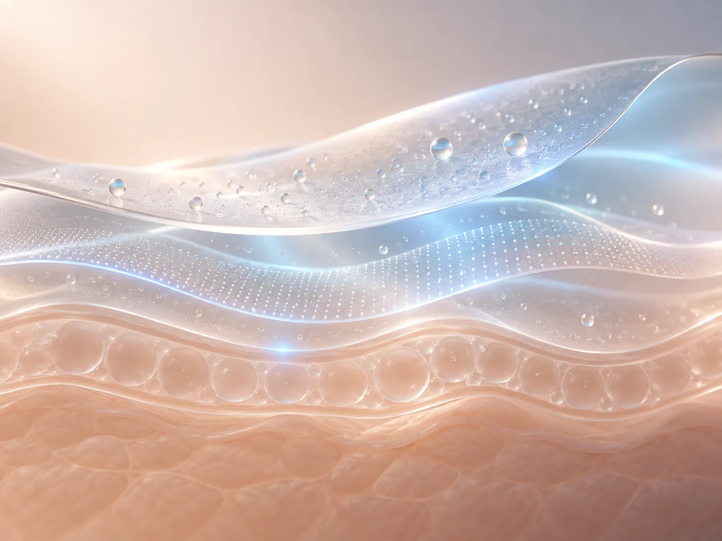 Abstract illustration of layered cosmetic skin insight